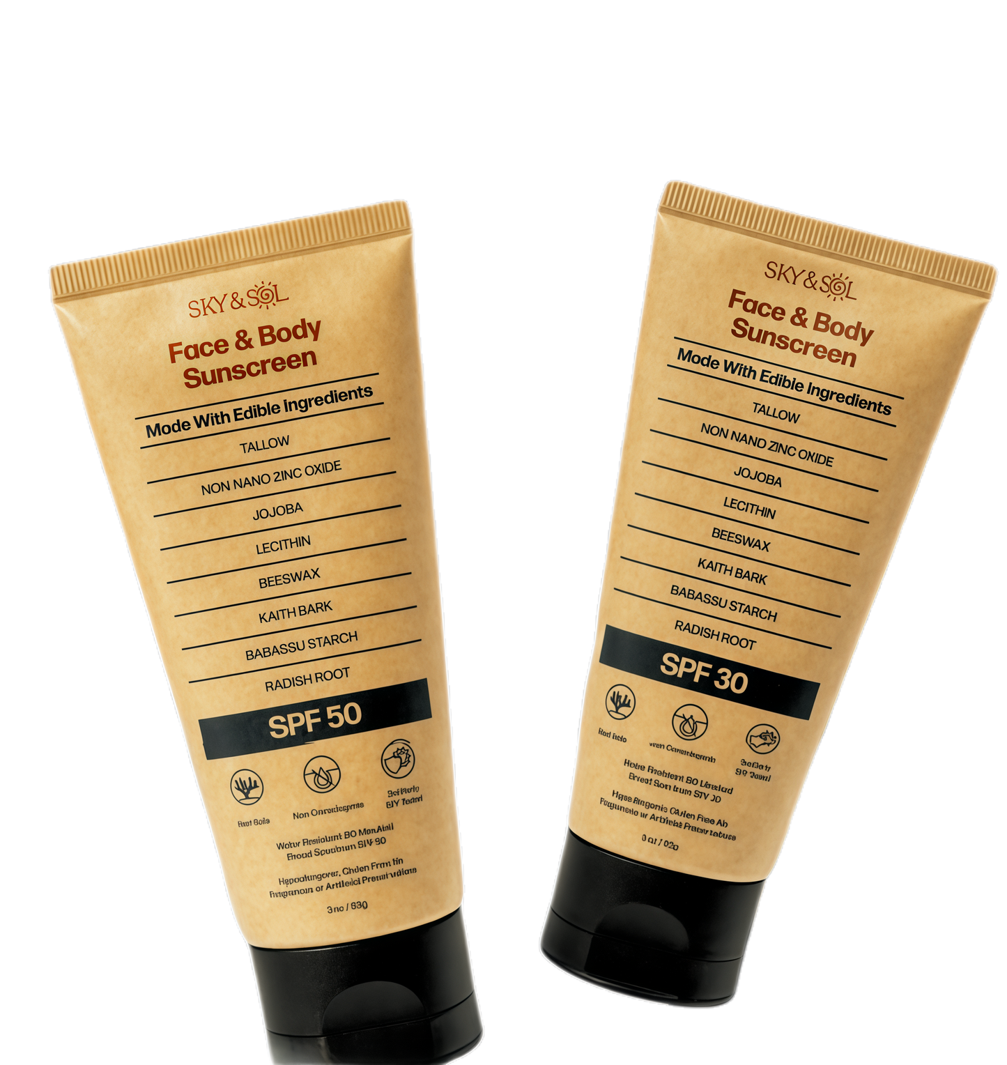 Sky and Sol Mineral Sunscreen SPF 50 | With Grass-Fed Tallow & Zinc Oxide | Non-Greasy Formula for Face & Body | Made Without Reef-Harming UV Filters